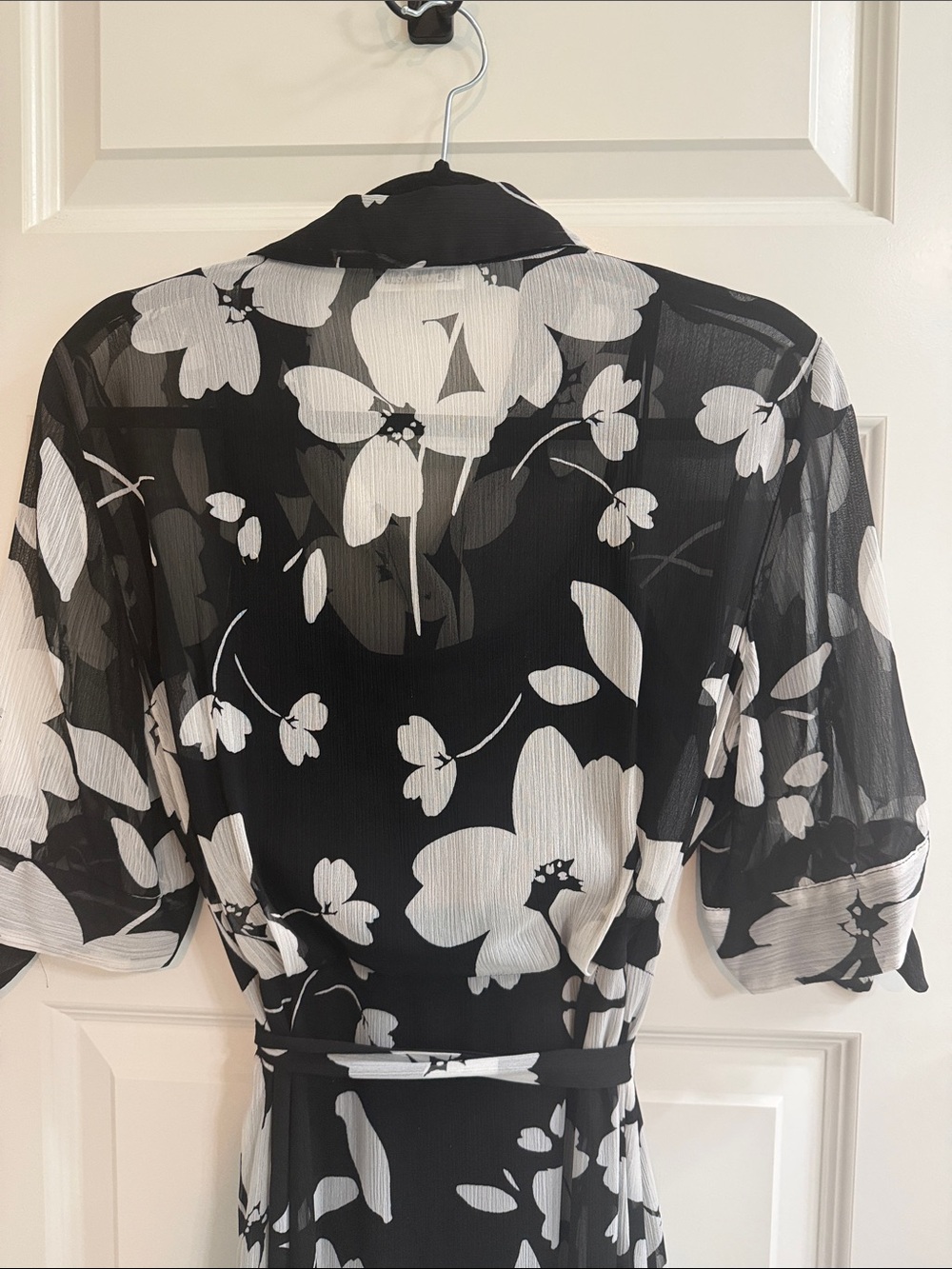 Black & White Floral Shirt Dress - Picture 5 of 7